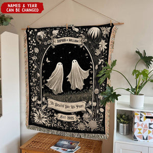 Ghost Couple Till Death Do Us Part Personalized Spooky Halloween Wedding Blanket