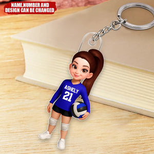 3D Effect Proud Volleyball Player - Personalized Keychain, Gift For Volleyball Players, Volleyball Lovers