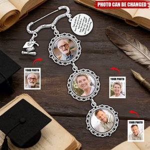 Custom Photo Take Pride In How Far You've Come - Personalized Graduation Tassel Pin