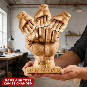 Best Dad Ever - Personalized Father Custom Shaped Acrylic Plaque