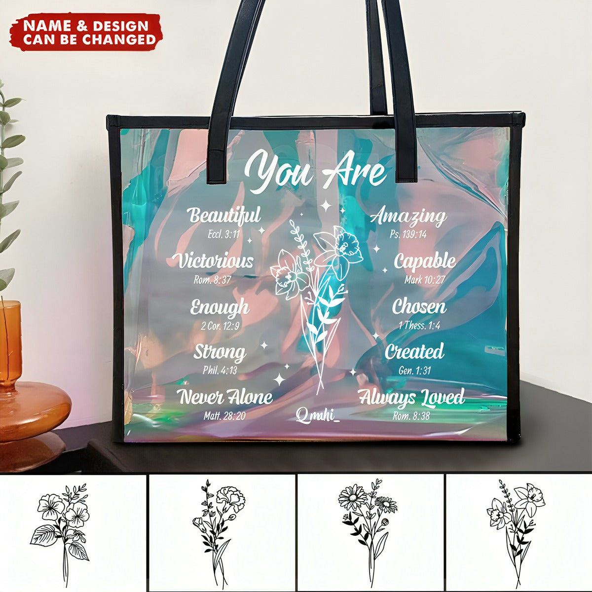 Birth Month Flowers You Are Gifts - Personalized Holographic Tote