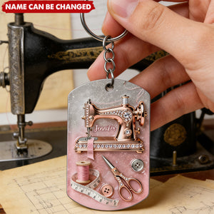 Sewing Is My Therapy - Personalized Keychain, Gift For Sewing Lovers
