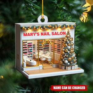 Personalized Nail Salon Nail Polish Bag Christmas Ornament - Gift For Nail Technician, Nail Lover