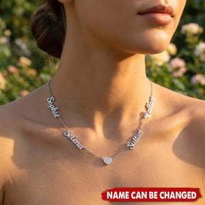 Personalized Name Pendants Pave Zircon Heart Necklace - Valentine's Day, Mother's Day Gift for Women