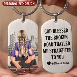 Drive Safe - Personalized Engraved Stainless Steel Keychain - Perfect Gift For Couples