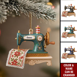 Personalized Sewing Machine Ornament โ Gift for Seamstress, Quilter, Sewing Lover