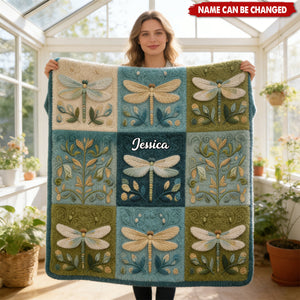 Mystical Dragonfly - Personalized Dragonfly Blanket