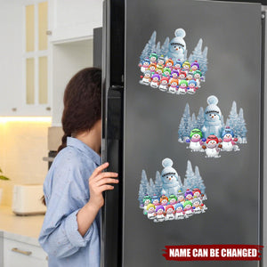 Christmas Blue Vibe Snowman Grandma Mom Colorful Kids - Personalized Christmas Decal