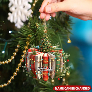 Personalized Book Christmas Tree Ornament - Gift for Bookworms