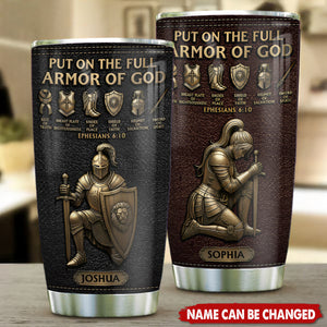 Put On The Full Amor Of God - Personalized Christian Tumbler