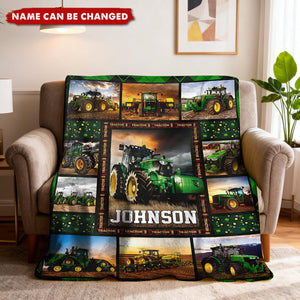Construction Vehicle Custom Name Truck Tractor Blanket