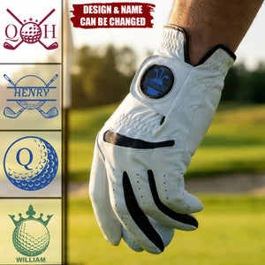 Personalized Initials Breathable PU Leather Best Man Golf Glove