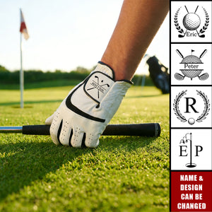 Personalised Initials Name Men's Breathable Golf Glove - Gift for Golf Lovers