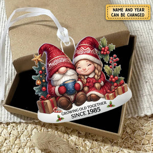 Dwarf Couple Growing Old Together - Personalized Acrylic Flat Ornament