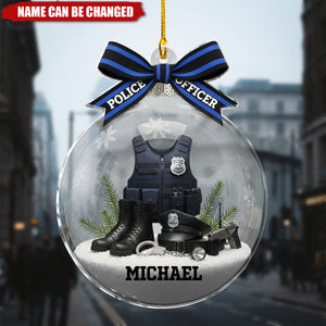 Proud Police Officer - Personalized Christmas Acrylic Ornament