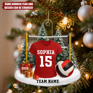 3D Effect Volleyball Player Uniform - Personalized Christmas Acrylic Ornament