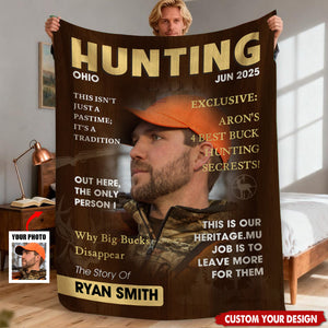 Man Cave Hunting Art - Personalized Blanket, Gift For Hunter