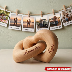 Romantic Couple - Personalized Infinity Heart Sculpture