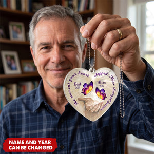 The Moment Your Heart Stopped, Mine Changed Forever Custom Memorial Ornament