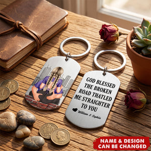 Drive Safe - Personalized Engraved Stainless Steel Keychain - Perfect Gift For Couples