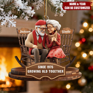 Growing Old Together - Personalized Acrylic Ornament, Gift for Husband Wife Anniversary Wedding
