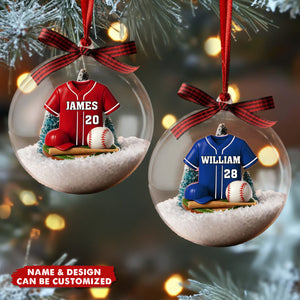 Baseball Kit - Personalized Snow Globe Ornament - Christmas Gift For Son, Boyfriend, Gift For Him