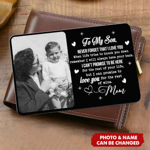 Never Forget That I Love You Custom Photo Gift For Son - Personalized Wallet Card