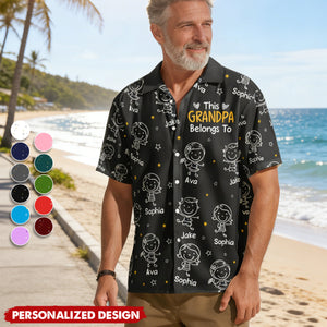 Personalized Hawaiian Shirt- This Grandpa Belongs To Doodle