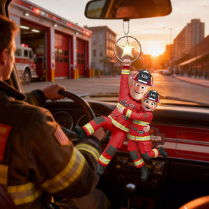 Firefighter Couple Hanging Car Ornament - Personalized Gifts For Couple