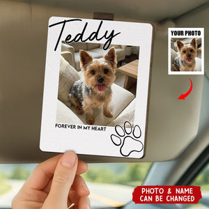 I'll Carry You With Me Untill I See You Again Pet Loss - Personalized Wooden Photo Visor Clip