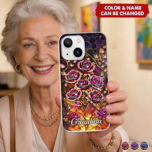 Custom Phone Case - Personalized Mother's Day Birthday Gifts For Mom, Grandma - Happiness Is Being With You