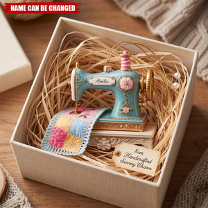 Sewing Machine Quilter Personalized Christmas Acrylic Ornament - Seamstress Gift