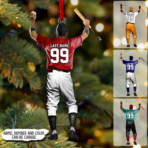 Personalized Baseball Player Acrylic Ornament For Baseball Player