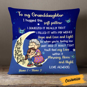 Personalized Mom Grandma Granddaughter Grandson Pillow