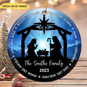 We Believe Nativity - Personalized Ceramic Ornament