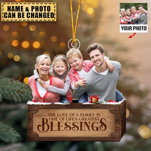 Transparent Ornament - Xmas 2023 - Family - There Is No Greater Gift Than Family - Custom from Photo