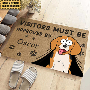 Welcome Humans! Our Doormat Is Pet Approved - Dog Personalized Custom Home Decor Decorative Mat