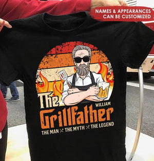 The Grillfather The Man The Myth The Legend Ver 2 - Personalized Shirt