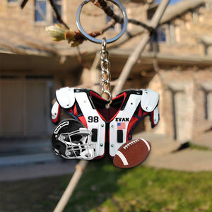 American Football - Personalized Flat Keychain