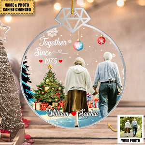 Together Since - Couple Personalized Photo Ornament - Acrylic Custom Shaped - Christmas Gift For Husband Wife, Anniversary