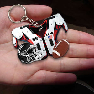 American Football - Personalized Flat Keychain