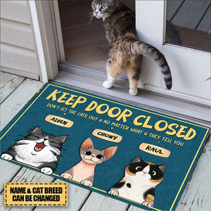 Cat Personalized Fun Welcome Mat, Personalized Entrance Mat