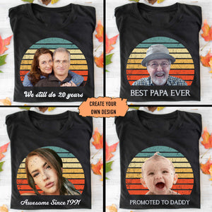 Dog Cat Vintage Retro Photo Shirt, Custom Photo Shirt