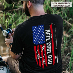 Reel Cool Dad Flag Back Fishing Shirt