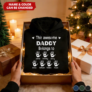 This Awesome Grandpa Belongs To - Personalized Hoodie