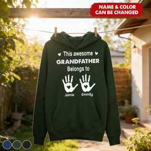 This Awesome Grandpa Belongs To - Personalized Hoodie