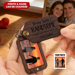 Custom Photo Wooden Keychain - Anniversary Wedding Gifts For Husband And Wife - You Make Moments Matter