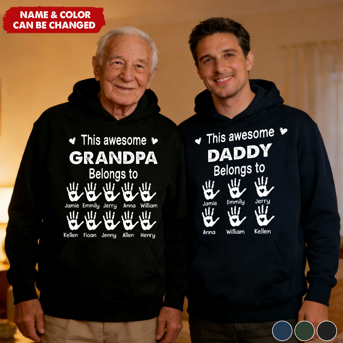 This Awesome Grandpa Belongs To - Personalized Hoodie