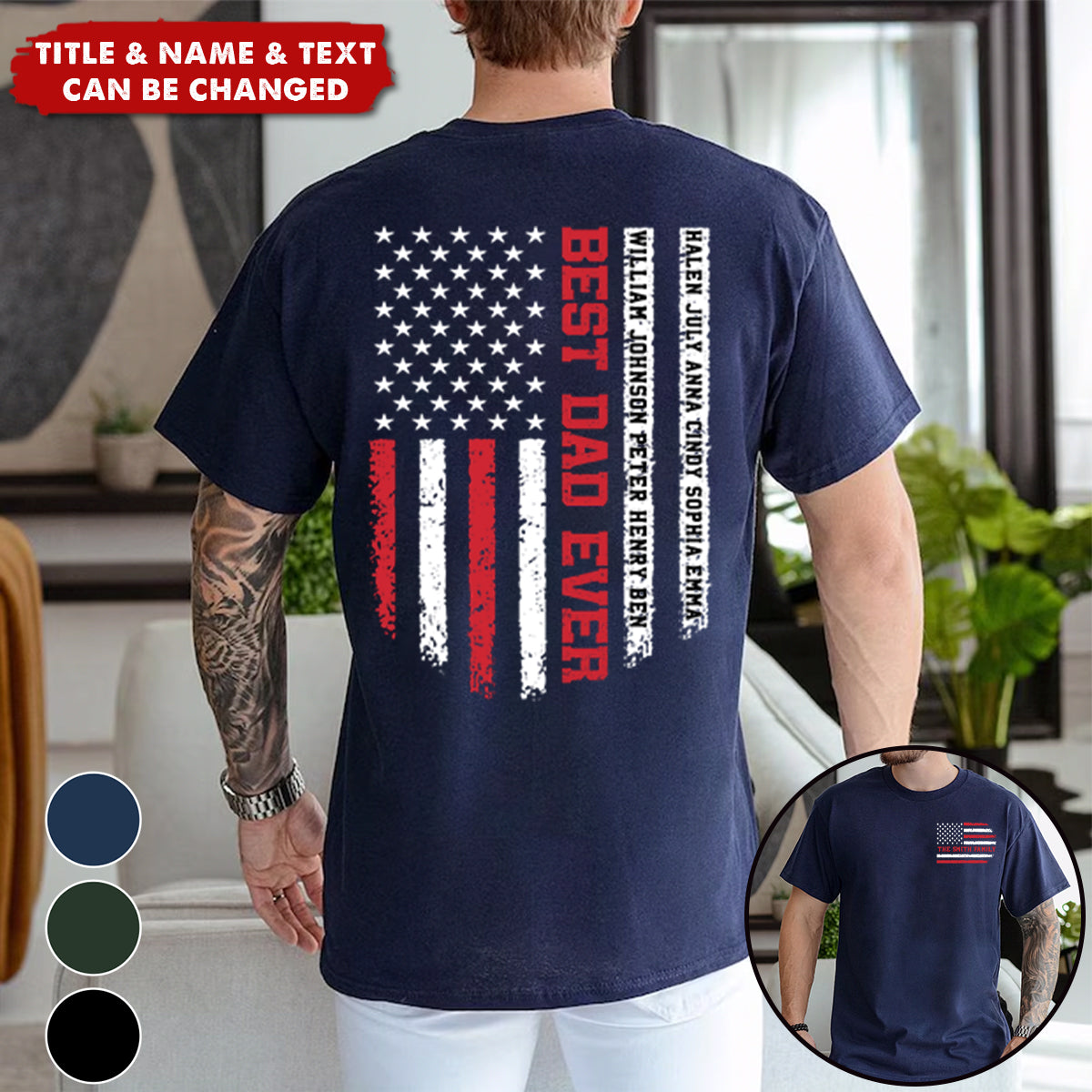 Best Grandpa Ever, Best Dad Ever - Custom With Kids' Names - Personalized Shirt