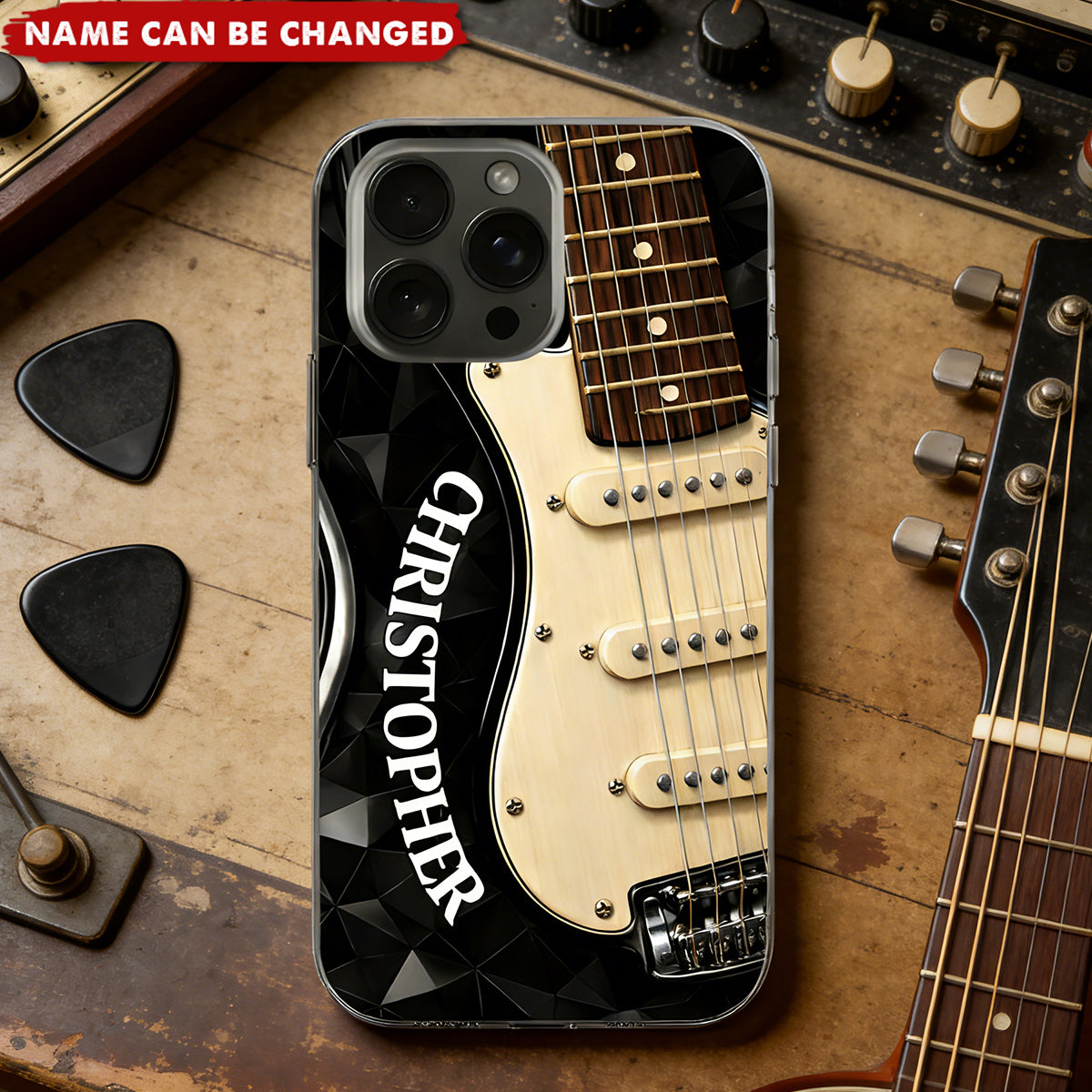 Rocking To The Beat - Personalized Full Print Phone Case, Gift For Guitarists
